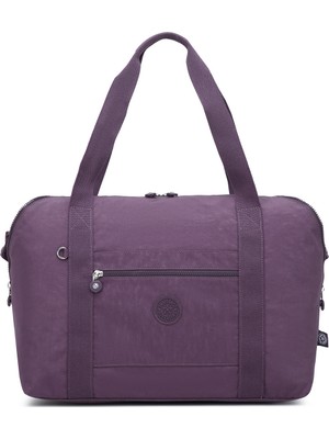Smart Bags Orta Boy Su Geçirmez Extra Hafif Krınkıl Kumaş El Valizi ve Spor Çantası Mürdüm