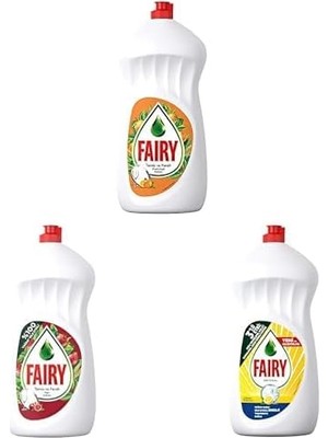 Mabelme Sıvı Bulaşık Deterjanı Portakal Kokulu, 1500 Ml+Fairy Temiz & Ferah Sıvı Bulaşık Deterjanı 1500 ml Nar Kokulu+Fairy Orijinal Sıvı Bulaşık Deterjanı 1500 ml Limon Kokulu