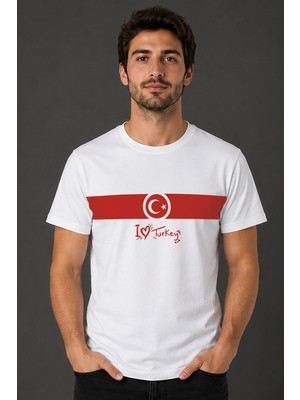 Mr.thinker Regular Unisex T-Shirt Beyaz 'spor Dünyası / Türkiye Forması1' 2t Baskılı