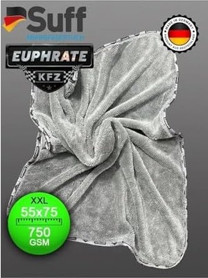 Al-Kar Ticaret Euphrate Mikrofiber Oto Kurulama ve Temizlik Tank Bezi 75X55 Cm. Renk: Gri 750 Gsm