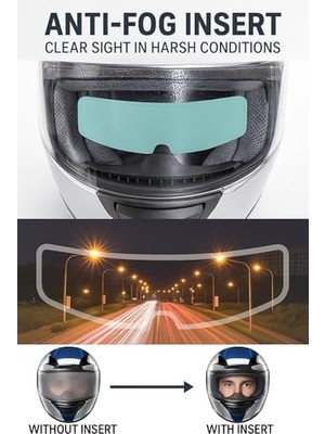 Al-Kar Ticaret Buğu Önleyici Motosiklet Kaskı Vizörü – Su Geçirmez Anti-Fog Lens Filmi, Çizilmeye Dayanıklı Koruyucu Katman, Gece Görüş Netleştirici, Evrensel Uyumlu