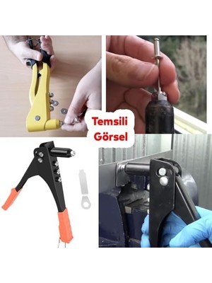 Al-Kar Ticaret 24 cm Profesyonel Pop Perçin Tabancası – Çelik Gövdeli El Tipi Perçin Makinesi, Dayanıklı ve Ergonomik Perçin Aracı, Metal, Plastik ve Deri Için Uygun