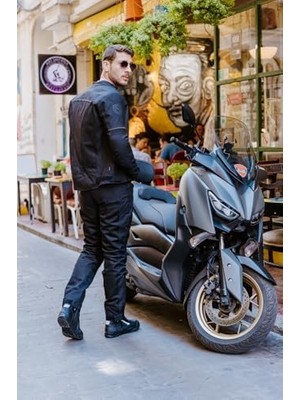 Al-Kar Ticaret Scudo Milano Siyah Yazlık Fileli Erkek Motosiklet Ceketi Xl