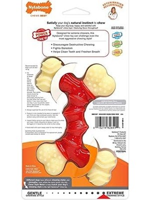 Al-Kar Ticaret Nylabone Durachew Çift Kemik Pastırma Aromalı Minyon Çiğneme Oyuncak 15 Lb Köpekler - 4'lü Paket