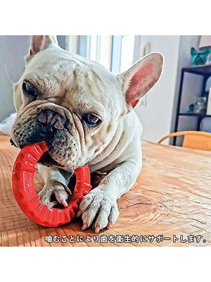 Al-Kar Ticaret Smile Aromalı Halka Köpek Oyuncağı, Kırmızı, M (2 Paketi)