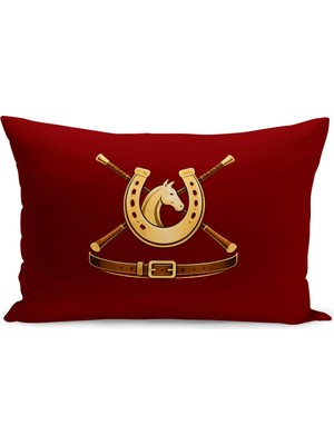 Bertille Home Klasik At Serisi Çift Tarafı Dijital Baskılı Kırlent Kılıfı (Horse)