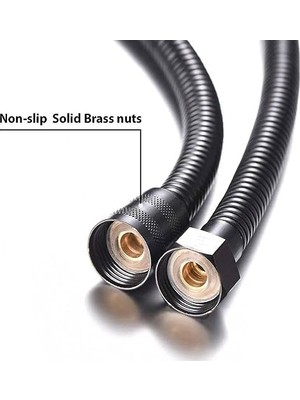 Mabelme Örgülü Duş Hortumu Spiral Shower Hose, Siyah