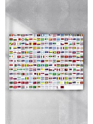 Mabelme (PSTER9159) Ülke Bayrakları Eğitim Posteri (40X60CM)