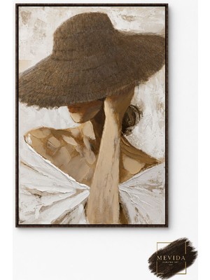 Mevida Curated Art Natürel Zarafet | Bej Tonlu Kadın Figürlü Tablo 80X120 cm