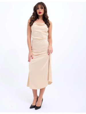 Lune Store 6840 Elbise-Bej