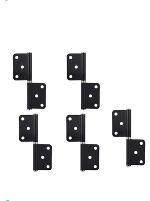 Al-Kar Ticaret Kawin 5 Adet 12CM Siyah Çelik Kapı Menteşe Yönsüz 2mm Dayanıklı Panel Cerman Nikel