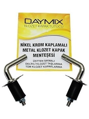 Al-Kar Ticaret Daymix Metal Klozet Kapak Menteşesi, Üstten Sıkmalı, Nikel Krom Kaplamalı, Klozet Taşları Için Vidalı Montaj Sistemi