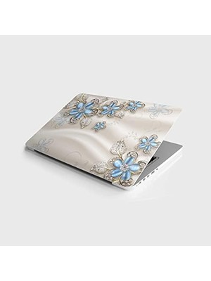 Al-Kar Ticaret Laptop Notebook Pc Kaplama Etiketi Turkuaz Çiçek