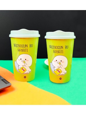 Mabelme 2'li Yaşıyosun Bu Hayatı Tasarımlı Plastik Kahve Bardağı
