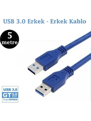 Al-Kar Ticaret 5 Metre Erkek Erkek USB 3.0 Kablo 5 Metre USB 3.0 Kablo Erkek Erkek USB 3.0 Kablo