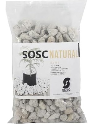Mabelme Natural Volkanik Beyaz Lav Taşı, Dekoratif Pomza, 2-4 Cm, 3 Litre, Saksı ve Bahçe Için Drenaj Düzenleyici, Toprak Nemlendirici