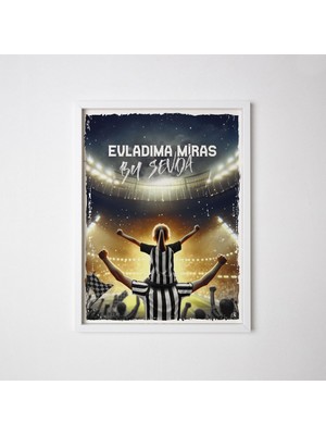 Mabelme Siyah Beyaz Taraftarlara Özel Beyaz Çerçeve