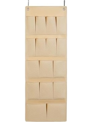 Mabelme 16 Gözlü Bej Kapı Arkası Düzenleyici 45 x 125 cm