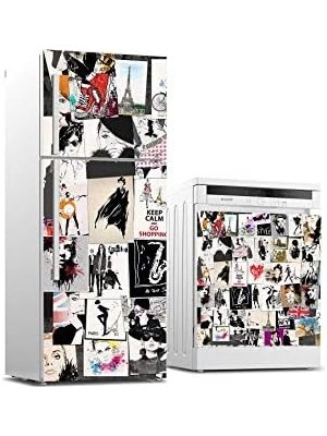 Mabelme Buzdolabı ve Bulaşık Makinası Beyaz Eşya Kaplama Popart