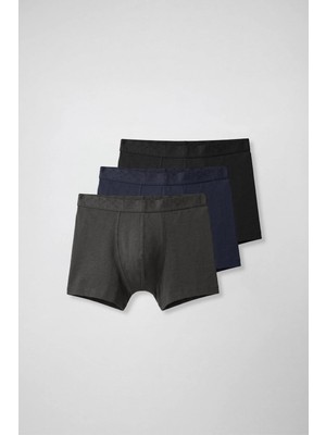 Abluka Online Erkek Pamuklu Modal Lastikli 3’lü Boxer Çok Renkli