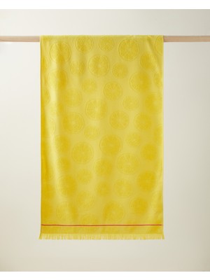 English Home Sweet Lemon Pamuk Plaj Havlusu 70X140 cm Sarı