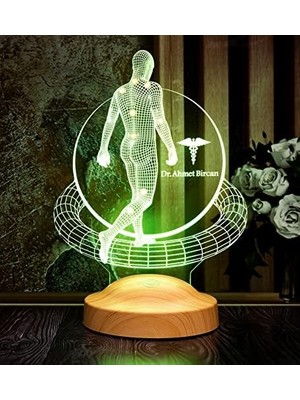Mabelme Fizik Tedavi Doktoru, Fizyoterapist, Ortopedi Doktoru Hediyesi 3D LED Lamba