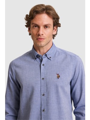 U.S. Polo Assn. Erkek Lacivert Uzun Kollu Basic Gömlek 50322343-VR033