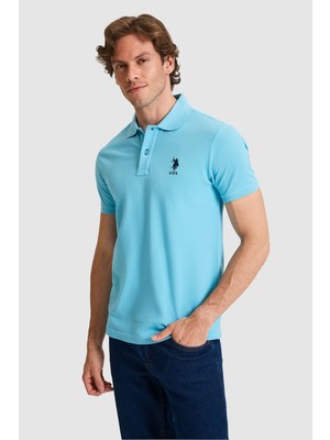 U.S. Polo Assn. Erkek Slim Fit Polo Yaka Aqua Basic Tişört 50326920-VR007