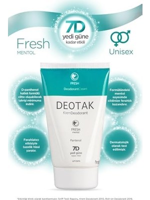 Al-Kar Ticaret Deotak Mentol Ferahlığı 7 Güne Kadar Etkili Krem Deodorant 35 ml