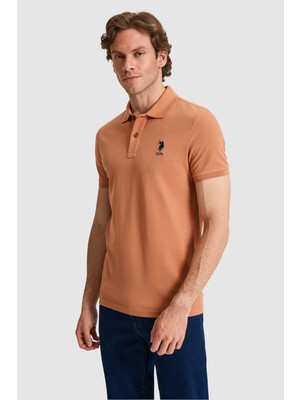 U.S. Polo Assn. Erkek Slim Fit Polo Yaka Gül Kurusu Basic Tişört 50326920-VR026