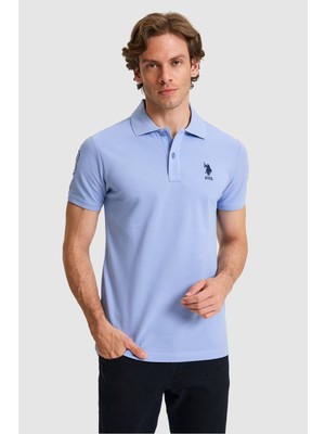 U.S. Polo Assn. Erkek Slim Fit Polo Yaka Mor Basic Tişört 50326920-VR245