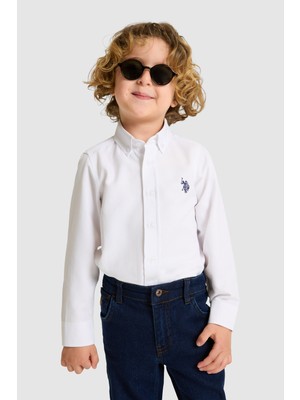 U.S. Polo Assn. Erkek Çocuk Beyaz Uzun Kollu Basic Gömlek 50324687-VR013