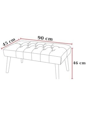 Mabelme Acı Kahve Deri Kapitone Bank Bench Oturma Pufu | Modern Salon Antre Puf Önü Koltuk 90 * 45