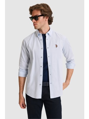 U.S. Polo Assn. Erkek Açık Mavi Uzun Kollu Basic Gömlek 50322343-VR003