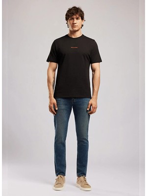 Lee Cooper Siyah Erkek Loose Fit Yazı Baskılı T-Shirt 262 Lcm 242037 Kwası Siyah