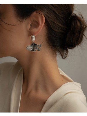 Livaz Accessories Kadın Çelik Kararmaz Yelpaze Küpe