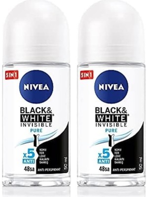 Al-Kar Ticaret Kadın Roll On Deodorant & Invisible Pure 48 Saat Anti-Perspirant Koruma (50 Ml) (2 Paketi)