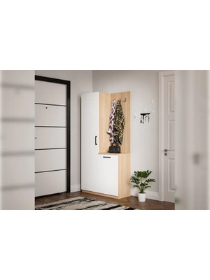 Vivense Lavo Askılıklı Portmanto Ayakkabılık, 2 Kapaklı, 90 cm