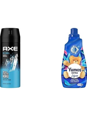 Al-Kar Ticaret Axe Erkek Deodorant & Bodyspray Ice Chill 48 Saat Etkileyici Koku (150 Ml)(1) Yumoş Lilyum 60 Yıkama Konsantre Çamaşır Yumuşatıcısı (1 x 1440 Ml)(2)