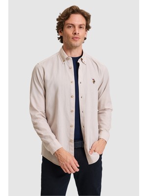 U.S. Polo Assn. Erkek Taş Uzun Kollu Basic Gömlek 50322343-VR049