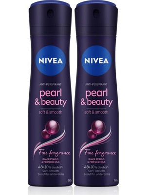 Al-Kar Ticaret Kadın Sprey Deodorant Pearl&beauty Fragrance,48 Saat Anti-Perspirant Koruma 150ML X2 Adet