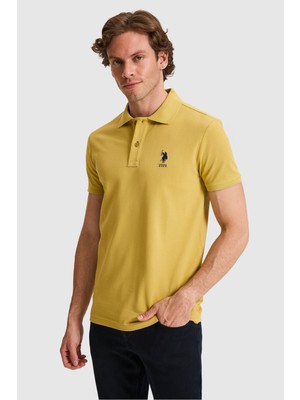 U.S. Polo Assn. Erkek Slim Fit Polo Yaka Yeşil Basic Tişört 50326920-VR235