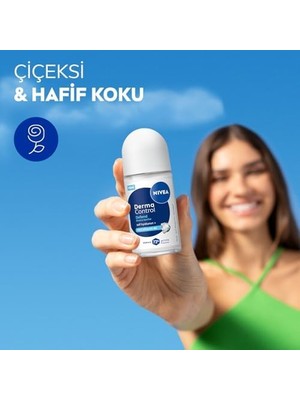 Al-Kar Ticaret Kadın Roll On Deodorant Derma Control Defend 50 Ml,tahrişe Karşı Koruma, 72 Saat Anti Perspirant Koruma,alkolsüz Formül,hyaluronik Asit, Provitamin B5 (4 Paketi)