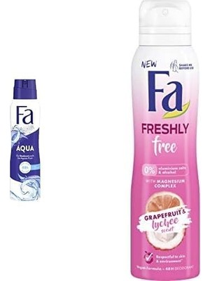 Al-Kar Ticaret Fa Aqua Fresh Deniz Ferahlığı Deosprey 150 ml ve Fa Freshly Greyfurt & Liçi Deosprey 150 ml Kadın