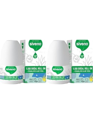 Al-Kar Ticaret SIVENO%100 Doğal Roll-On Aloe Deodorant Ter Kokusu Önleyici Bitkisel Lekesiz Vegan 50 ml (2 Paketi)