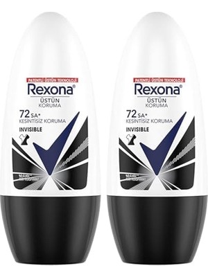 Al-Kar Ticaret Rexona Üstün Koruma Kadın Roll On Deodorant Invisible 72 Saat Kesintisiz Koruma 50 ml (2 Paketi)