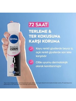 Al-Kar Ticaret Kadın Sprey Deodorant & Invisible Clear 150 Ml,72 Saat Terleme ve Ter Kokusuna Karşı Anti Perspirant Koruma, Çiçek Kokusu,kıyafetlerde Leke Karşıtı, Alkol Içermez