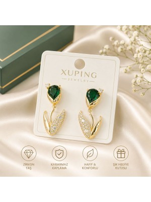Xuping Orkide Zirkon Taşlı Lüks Çelik Küpe