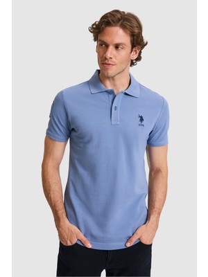 U.S. Polo Assn. Erkek Slim Fit Polo Yaka İndigo Basic Tişört 50326920-VR028