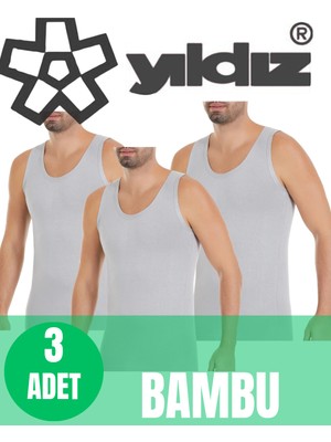 Charm Yıldız 3'lü Erkek Organik Bambu Kumaş Ter Emici Serin Tutan Askılı Atlet